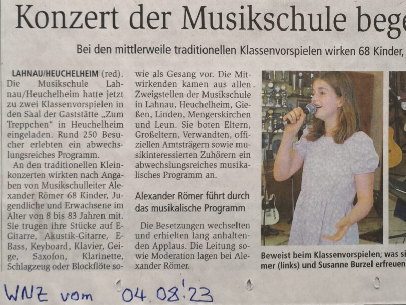 Klassenvorspiel in Heuchelheim
